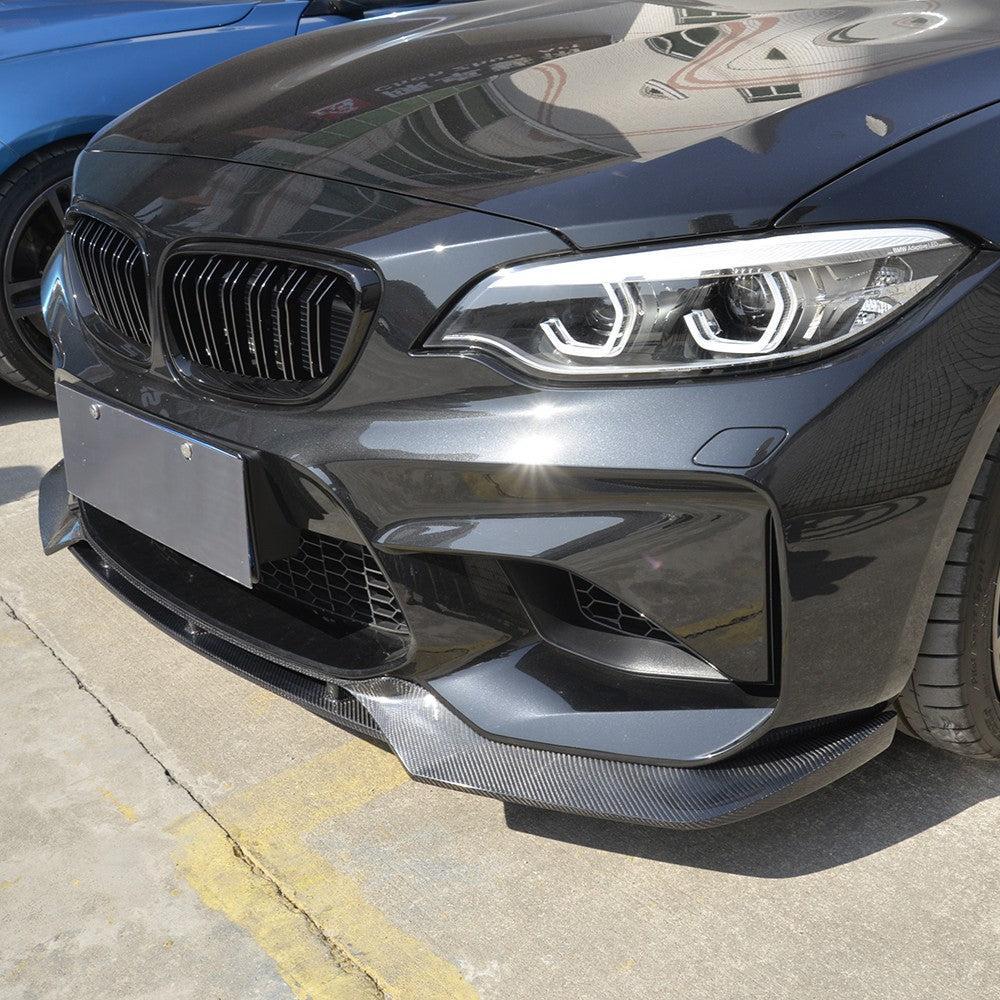 V Style Carbon Fibre Front Splitter for BMW F87 M2 OG 16-18-Carbon Factory