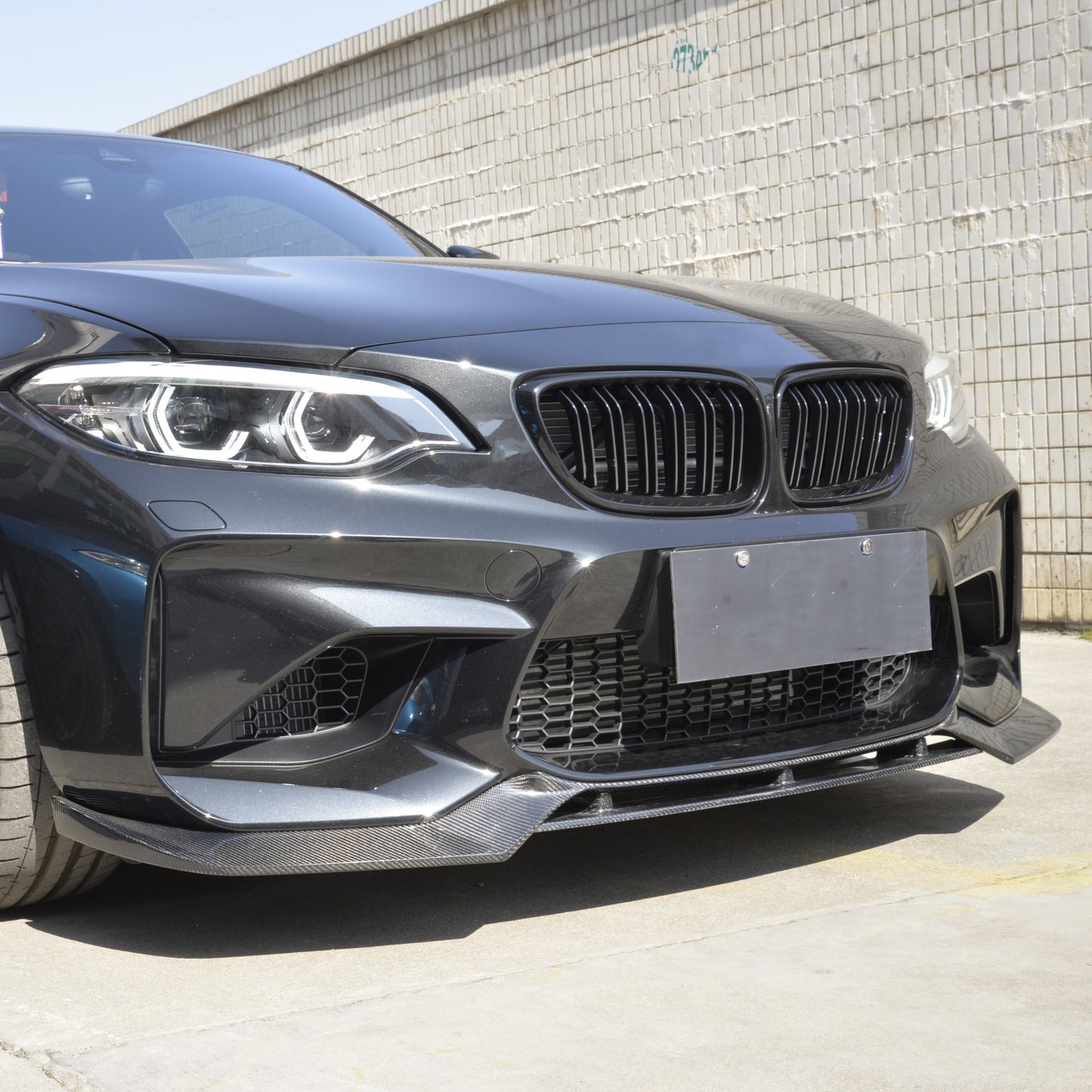 V Style Carbon Fibre Front Splitter for BMW F87 M2 OG 16-18-Carbon Factory