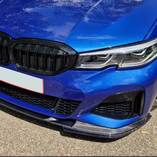 V Style Carbon Fibre Front Splitter for BMW G20 G21 3 Series Pre-LCI M Sport 19-22-Carbon Factory