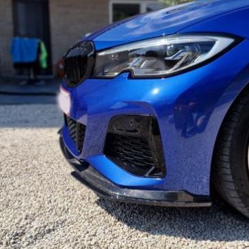 V Style Carbon Fibre Front Splitter for BMW G20 G21 3 Series Pre-LCI M Sport 19-22-Carbon Factory