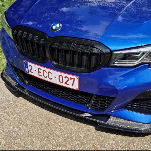 V Style Carbon Fibre Front Splitter for BMW G20 G21 3 Series Pre-LCI M Sport 19-22-Carbon Factory