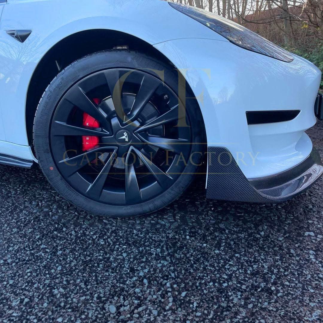 V Style Carbon Fibre Front Splitter for Tesla Model 3 16-23 - Carbon Factory