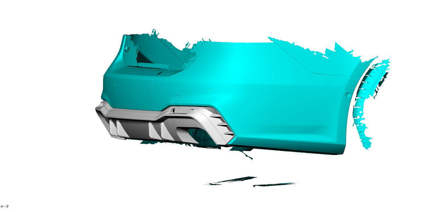 V Style Carbon Fibre Rear Diffuser for Audi 4K A7 S Line S7 19-22-Carbon Factory