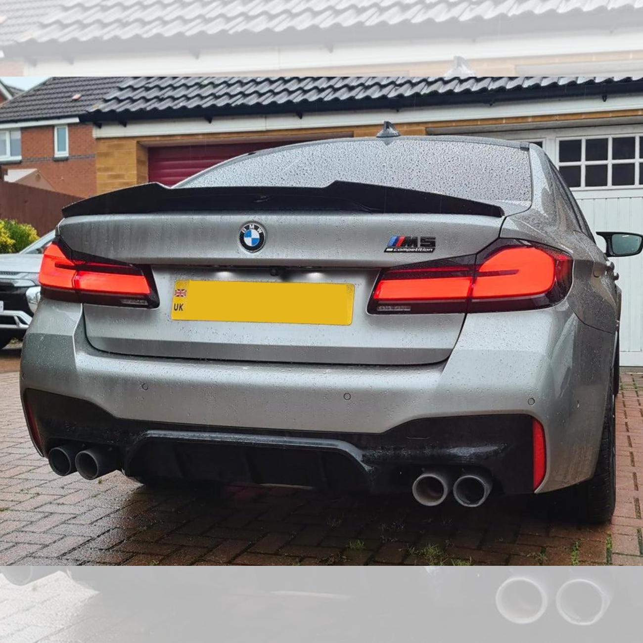 V Style Gloss Black Boot Spoiler for BMW G30 5 Series inc F90 M5 17-Present-Carbon Factory