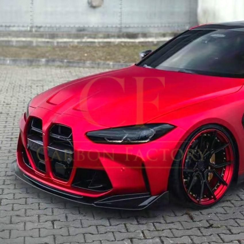V Style Gloss Black Front Splitter 3 Pieces for BMW G80 M3 G82 G83 M4 21-Present-Carbon Factory