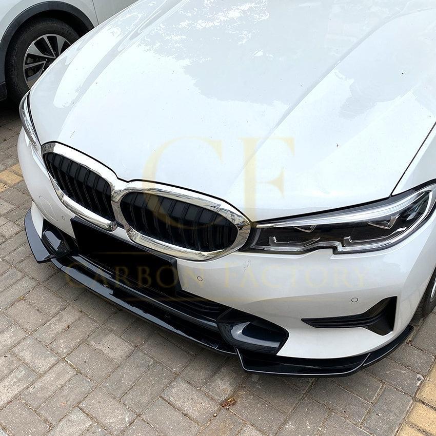 V Style Gloss Black Front Splitter for BMW 3 Series G20 G21 Pre-LCI 19-22-Carbon Factory