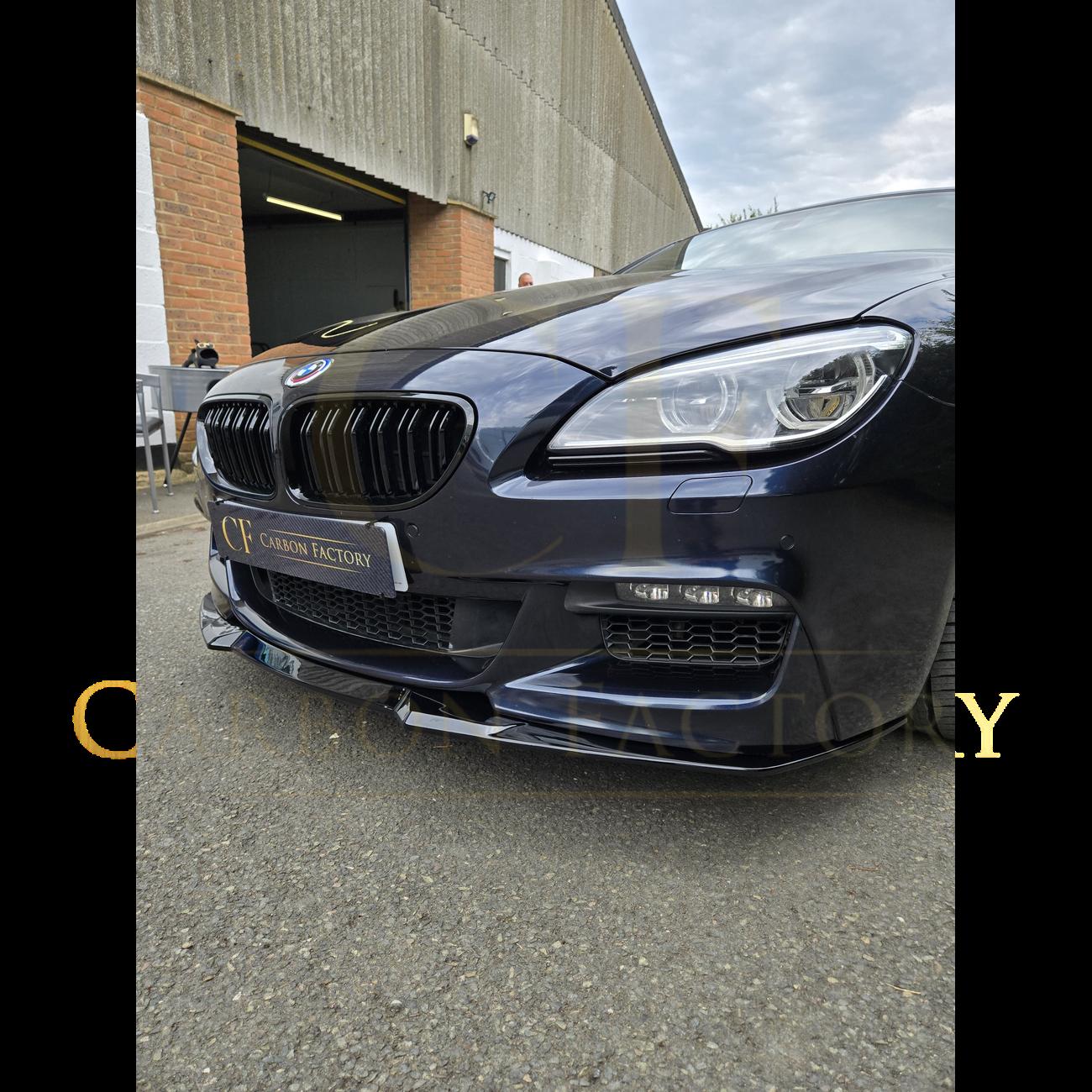 V Style Gloss Black Front Splitter for BMW 6 Series F06 F12 F13 M Sport 11-18-Carbon Factory