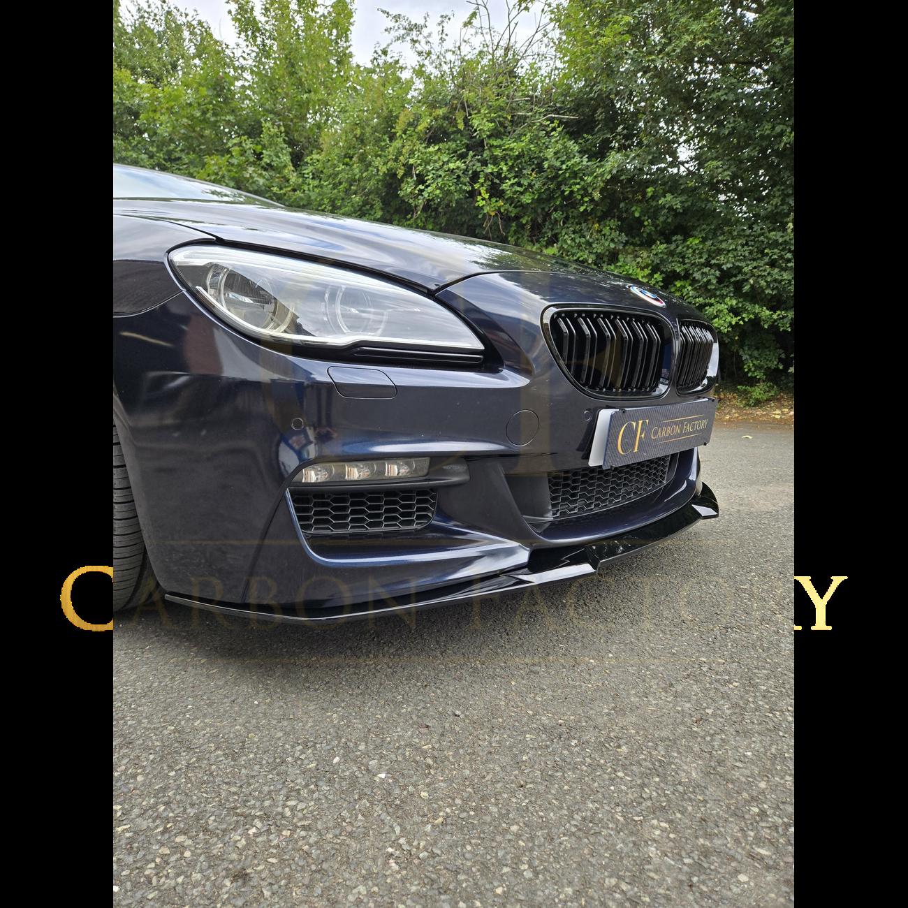 V Style Gloss Black Front Splitter for BMW 6 Series F06 F12 F13 M Sport 11-18-Carbon Factory