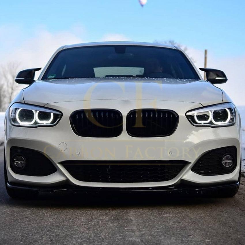 V Style Gloss Black Front Splitter for BMW F20 F21 1 Series LCI M Sport 15-19-Carbon Factory