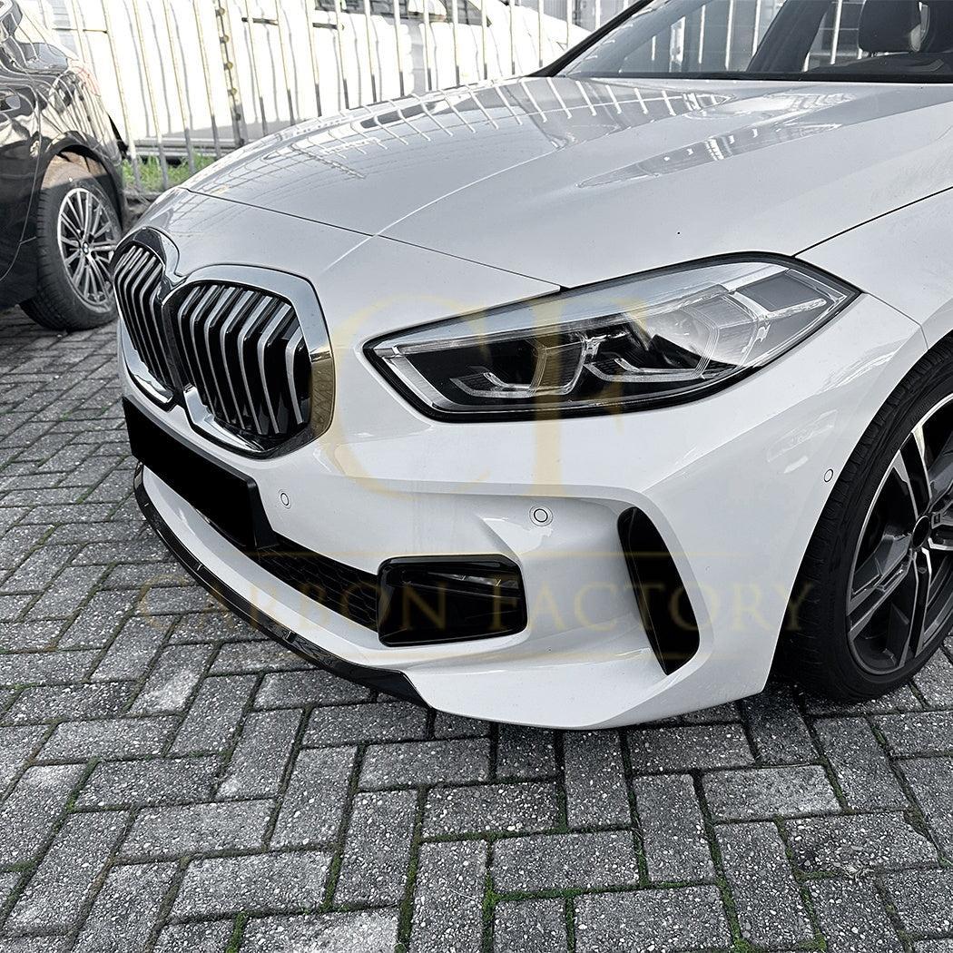 V Style Gloss Black Front Splitter for BMW F40 1 Series 19-24-Carbon Factory