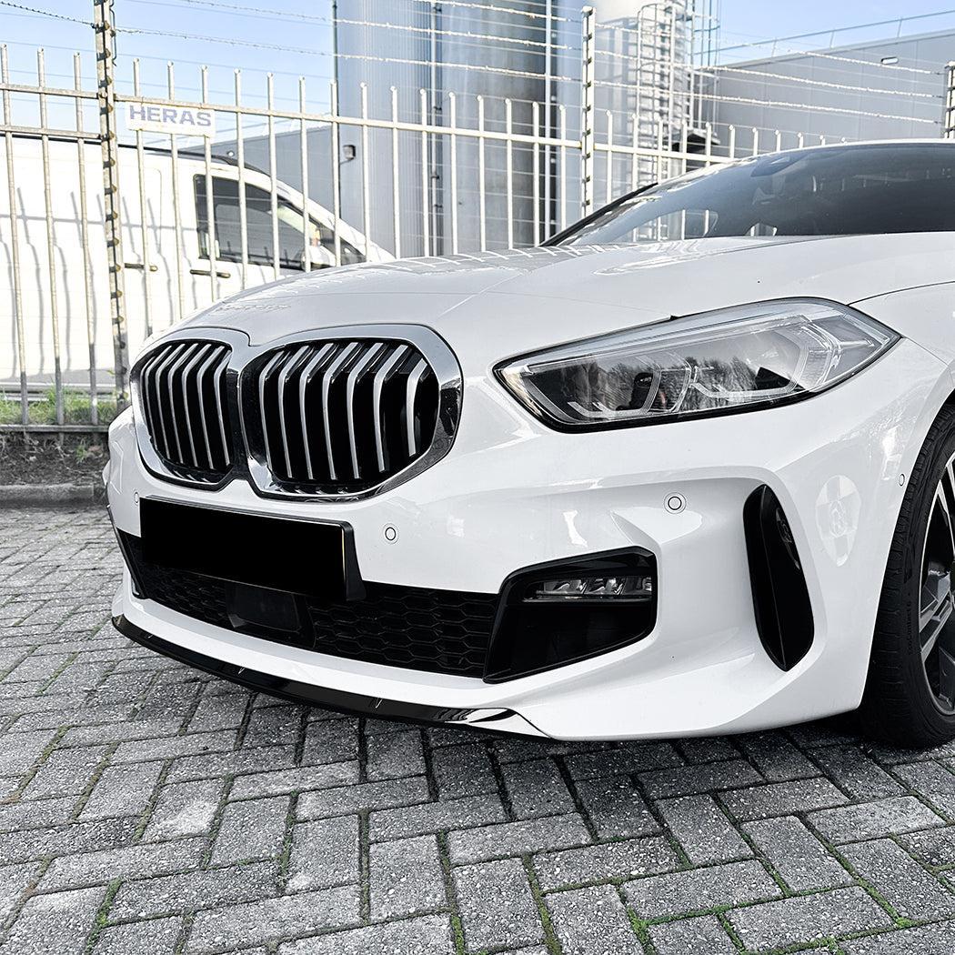 V Style Gloss Black Front Splitter for BMW F40 1 Series 19-24-Carbon Factory