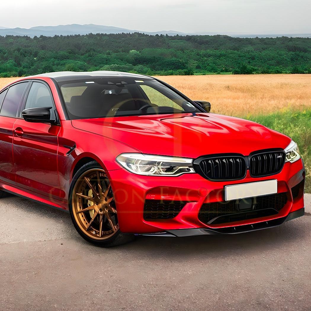 V Style Gloss Black Front Splitter for BMW F90 M5 17-20-Carbon Factory