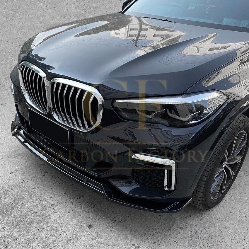 V Style Gloss Black Front Splitter for BMW G05 X5 Pre-LCI 19-22-Carbon Factory
