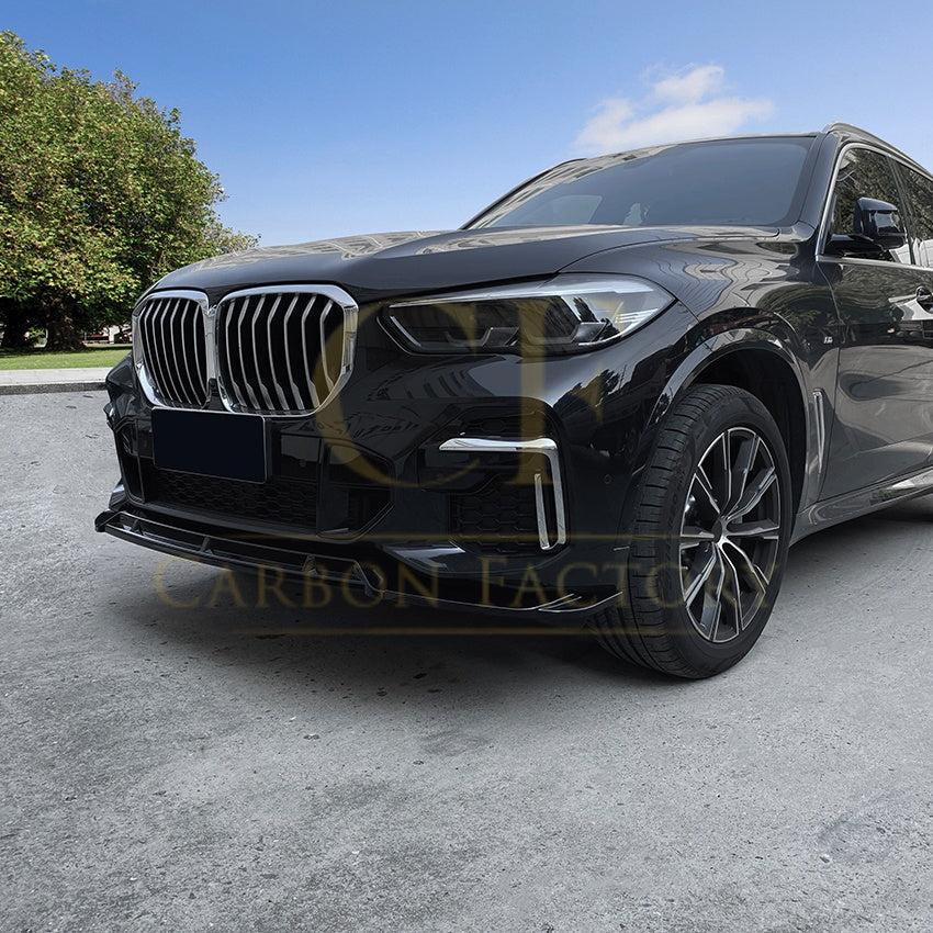 V Style Gloss Black Front Splitter for BMW G05 X5 Pre-LCI 19-22-Carbon Factory