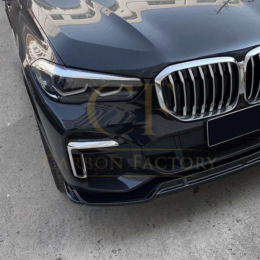 V Style Gloss Black Front Splitter for BMW G05 X5 Pre-LCI 19-22-Carbon Factory
