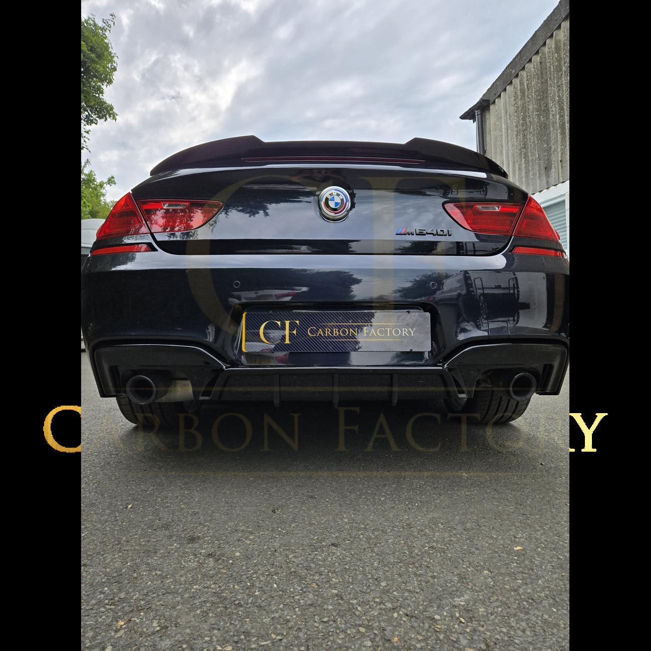 V Style Gloss Black Rear Diffuser Quad Exhaust for BMW 6 Series F06 F12 F13 M Sport 12-17-Carbon Factory