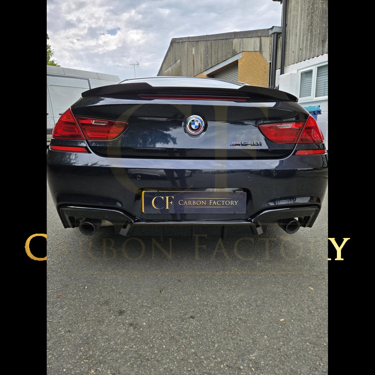 V Style Gloss Black Rear Diffuser Quad Exhaust for BMW 6 Series F06 F12 F13 M Sport 12-17-Carbon Factory