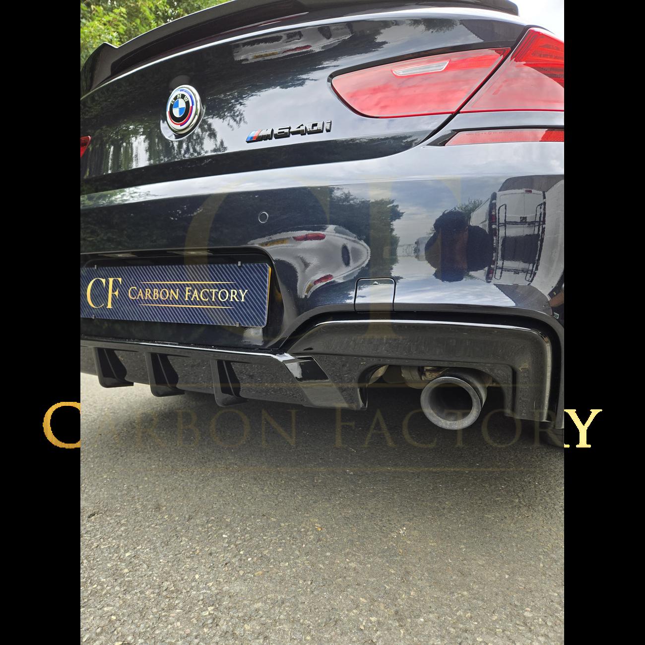 V Style Gloss Black Rear Diffuser Quad Exhaust for BMW 6 Series F06 F12 F13 M Sport 12-17-Carbon Factory