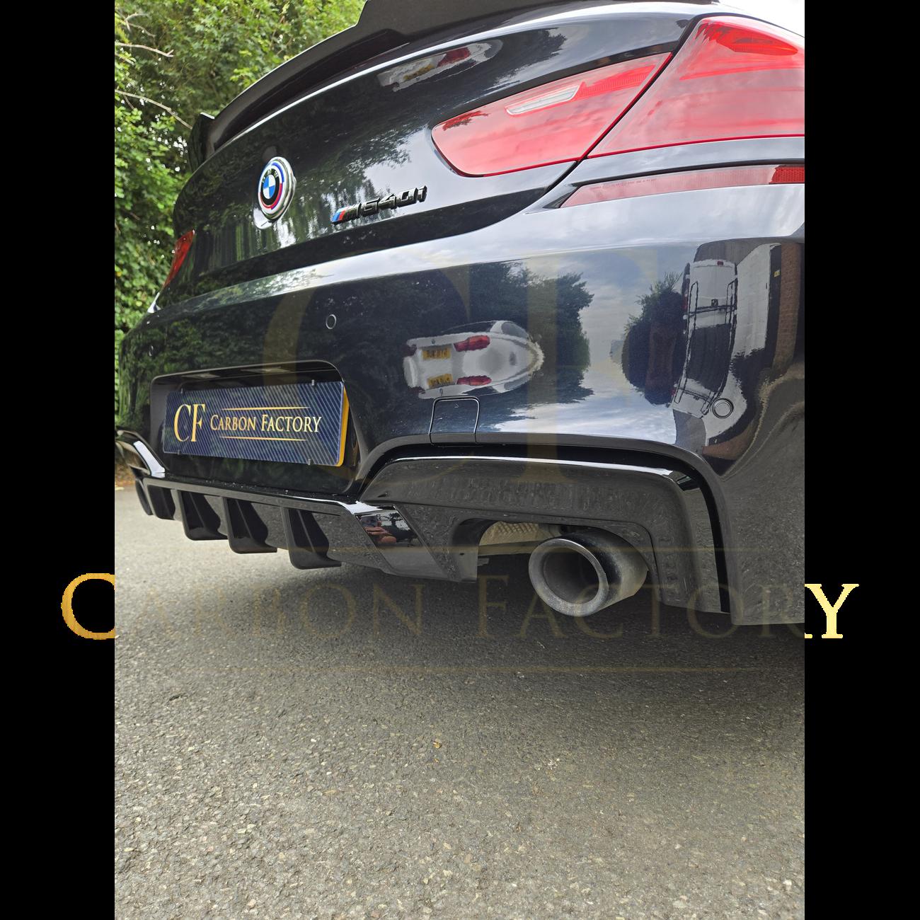 V Style Gloss Black Rear Diffuser Quad Exhaust for BMW 6 Series F06 F12 F13 M Sport 12-17-Carbon Factory