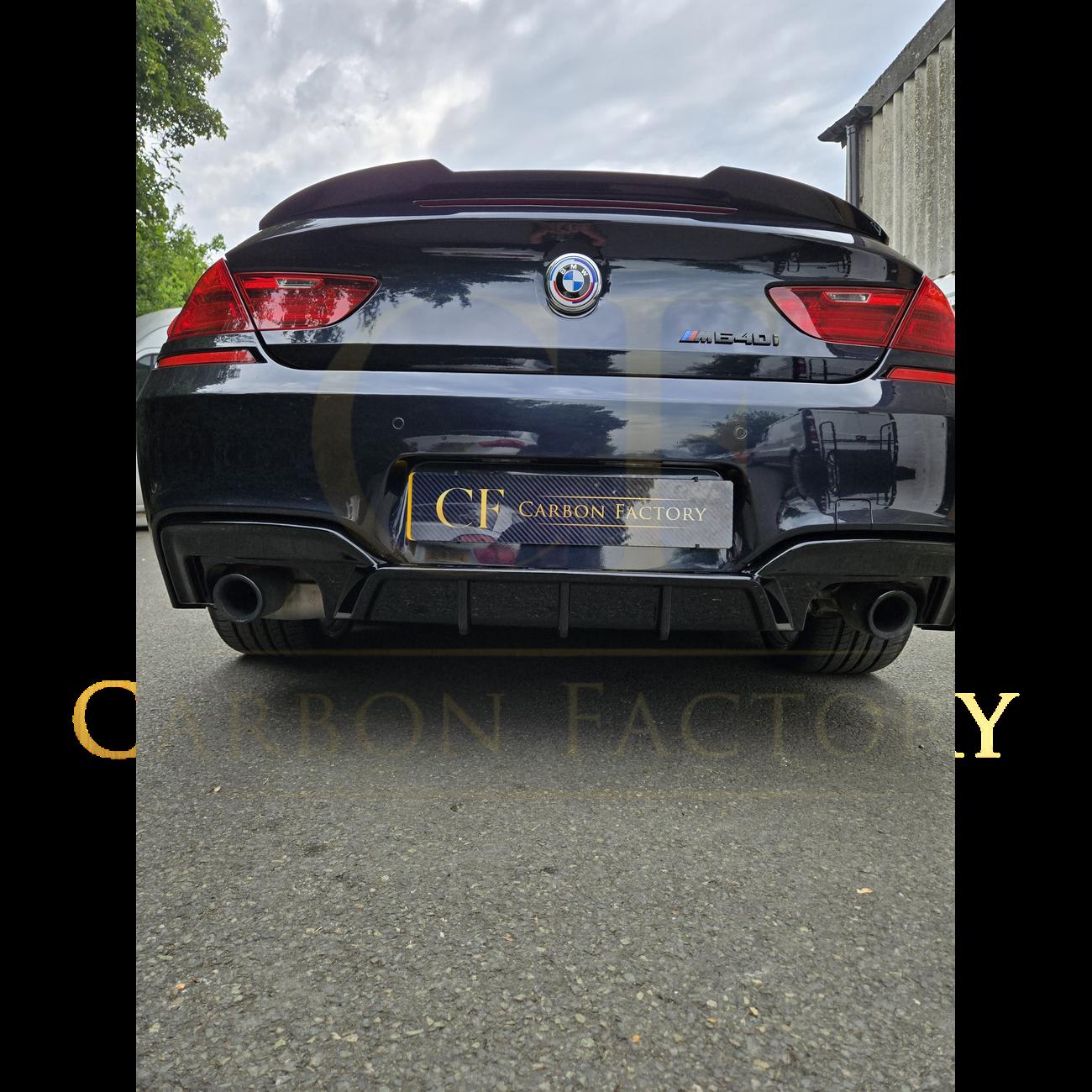V Style Gloss Black Rear Diffuser Quad Exhaust for BMW 6 Series F06 F12 F13 M Sport 12-17-Carbon Factory