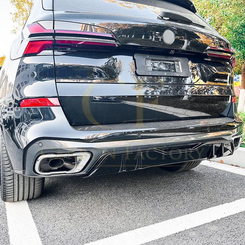 V Style Gloss Black Rear Diffuser for BMW G05 X5 19-25-Carbon Factory