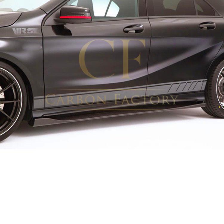 VRS Style Carbon Fibre Side Skirts for Mercedes Benz W176 A Class C117 Coupe 13-18-Carbon Factory