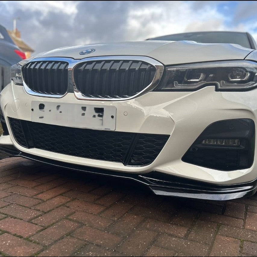 MP Style Gloss Black Front Splitter for BMW 3 Series G20 G21 Pre-LCI 19-21 - Carbon Factory