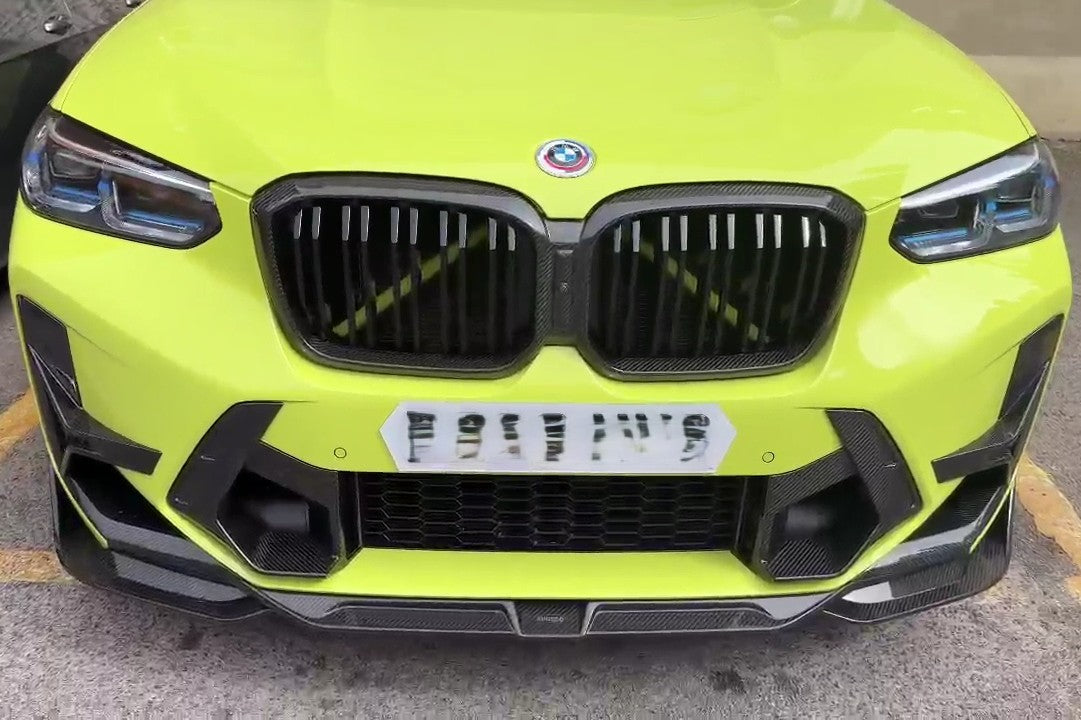 SQ Style Pre-Preg Carbon Fibre Front Splitter for BMW F97 X3M F98 X4M LCI 22-26 - Carbon Factory