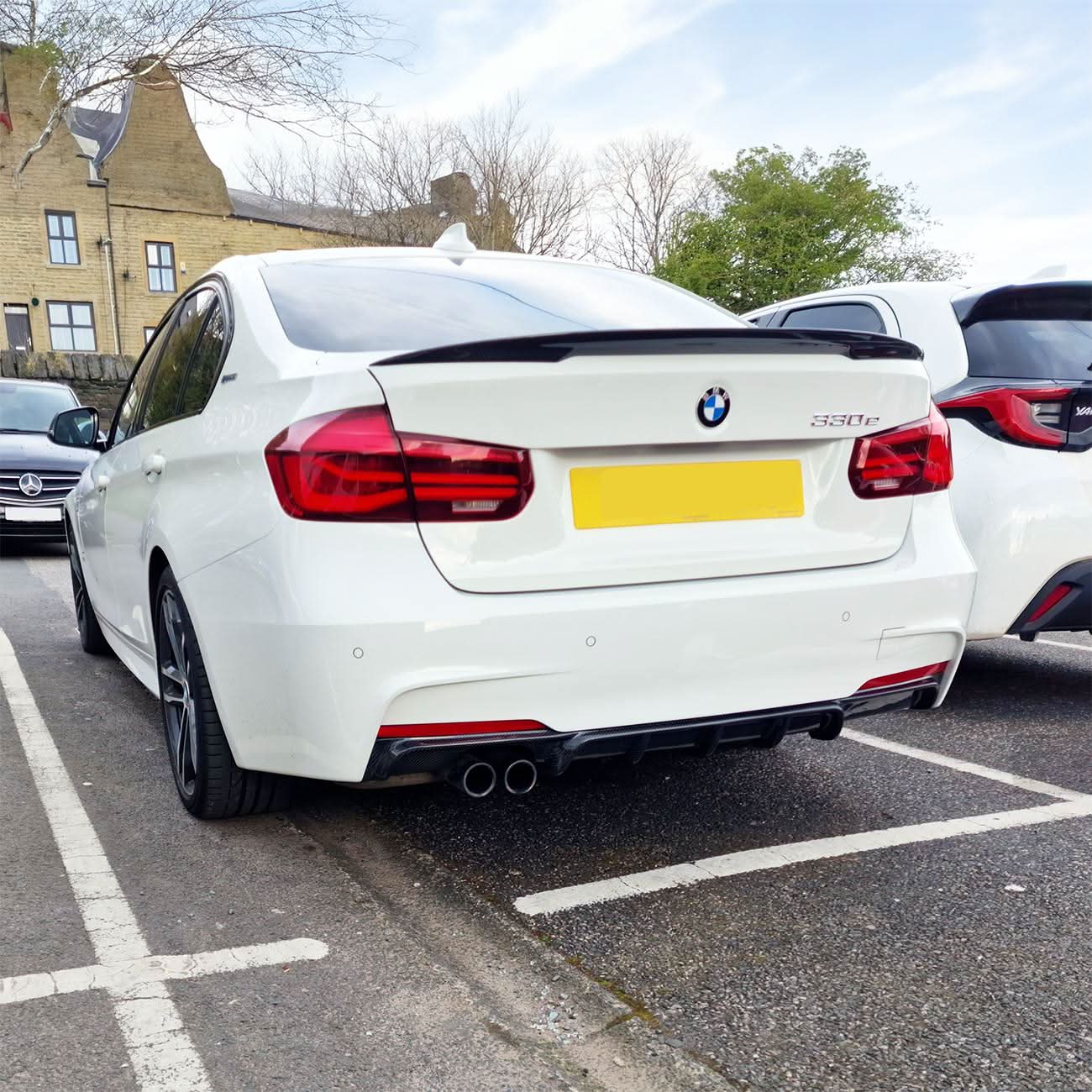 Carbon Fibre Rear Diffuser Twin Exhaust for BMW F30 F31 3 Series 12-19 - Carbon Factory