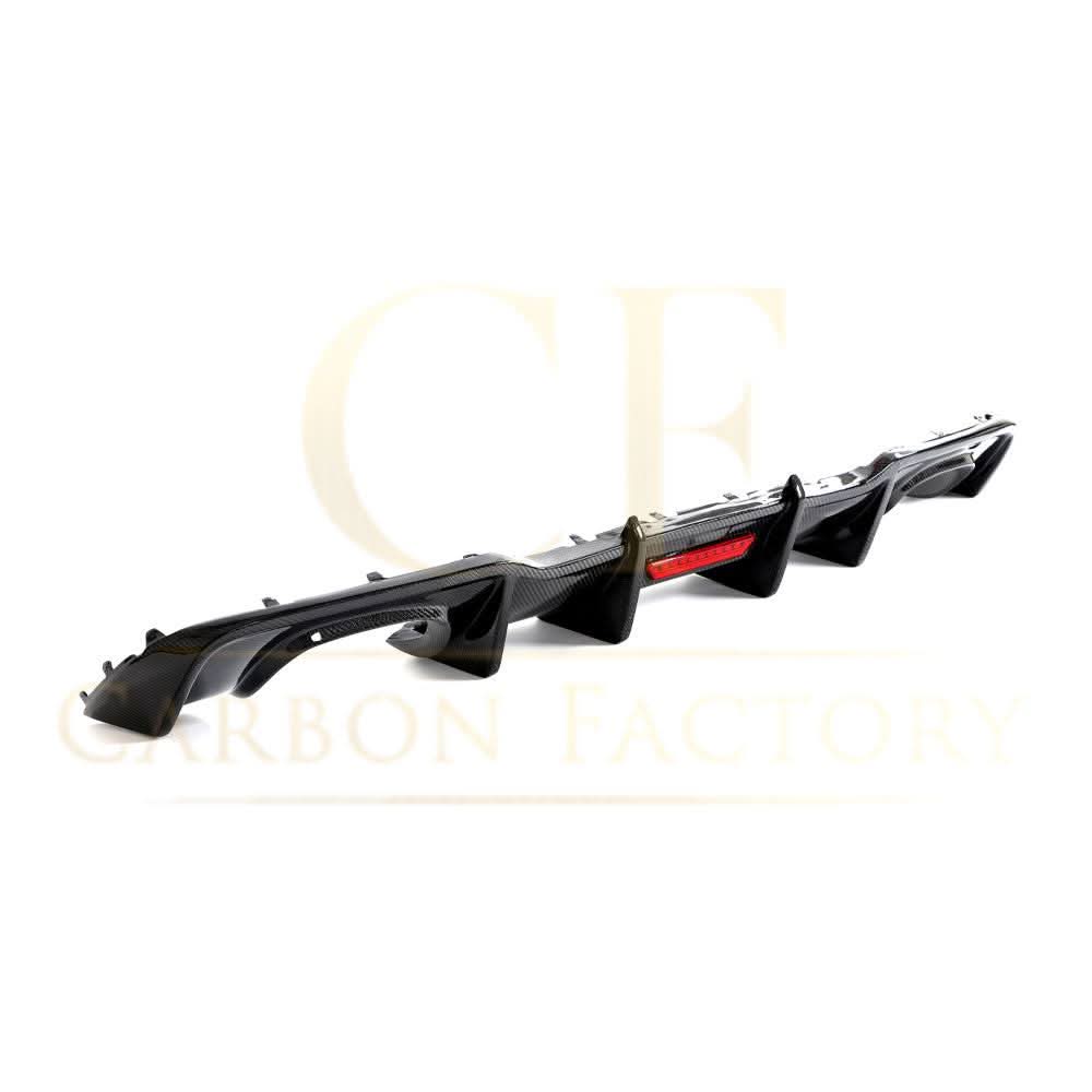 LED Carbon Fibre Rear Diffuser for Audi A3 S Line Hatchback S3 17-19 - Carbon Factory