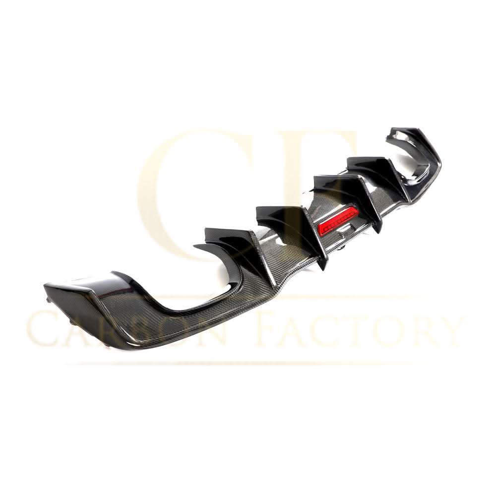 LED Carbon Fibre Rear Diffuser for Audi A3 S Line Hatchback S3 17-19 - Carbon Factory