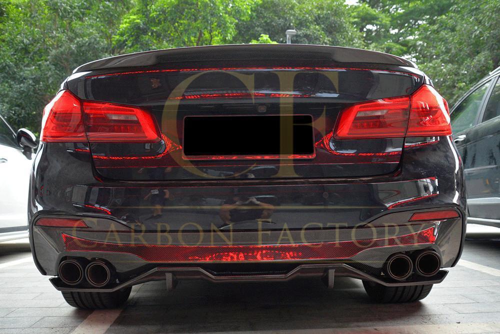 MP Style Carbon Fibre Rear Diffuser 2 Pieces for BMW G30 G31 5 Series M Sport 17-23 - Carbon Factory