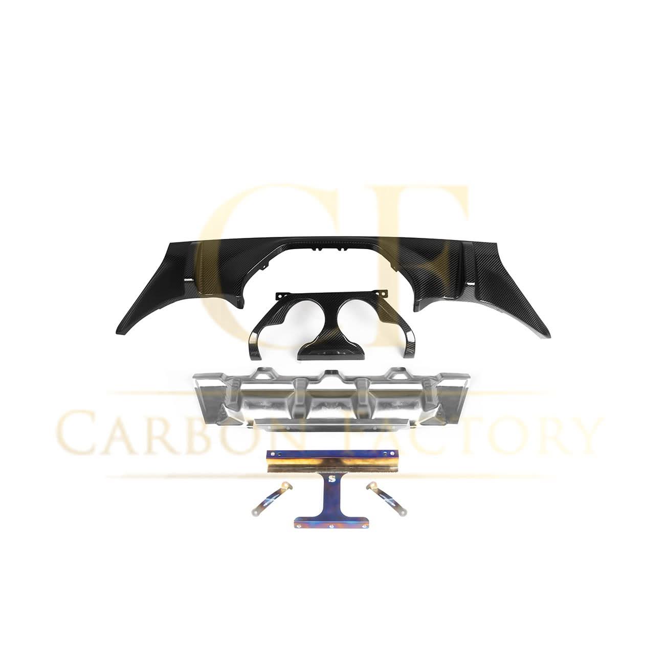 MP Style Pre-Preg Carbon Fibre Diffuser with Aluminium Heat Shield for BMW G87 M2 23-Present - Carbon Factory