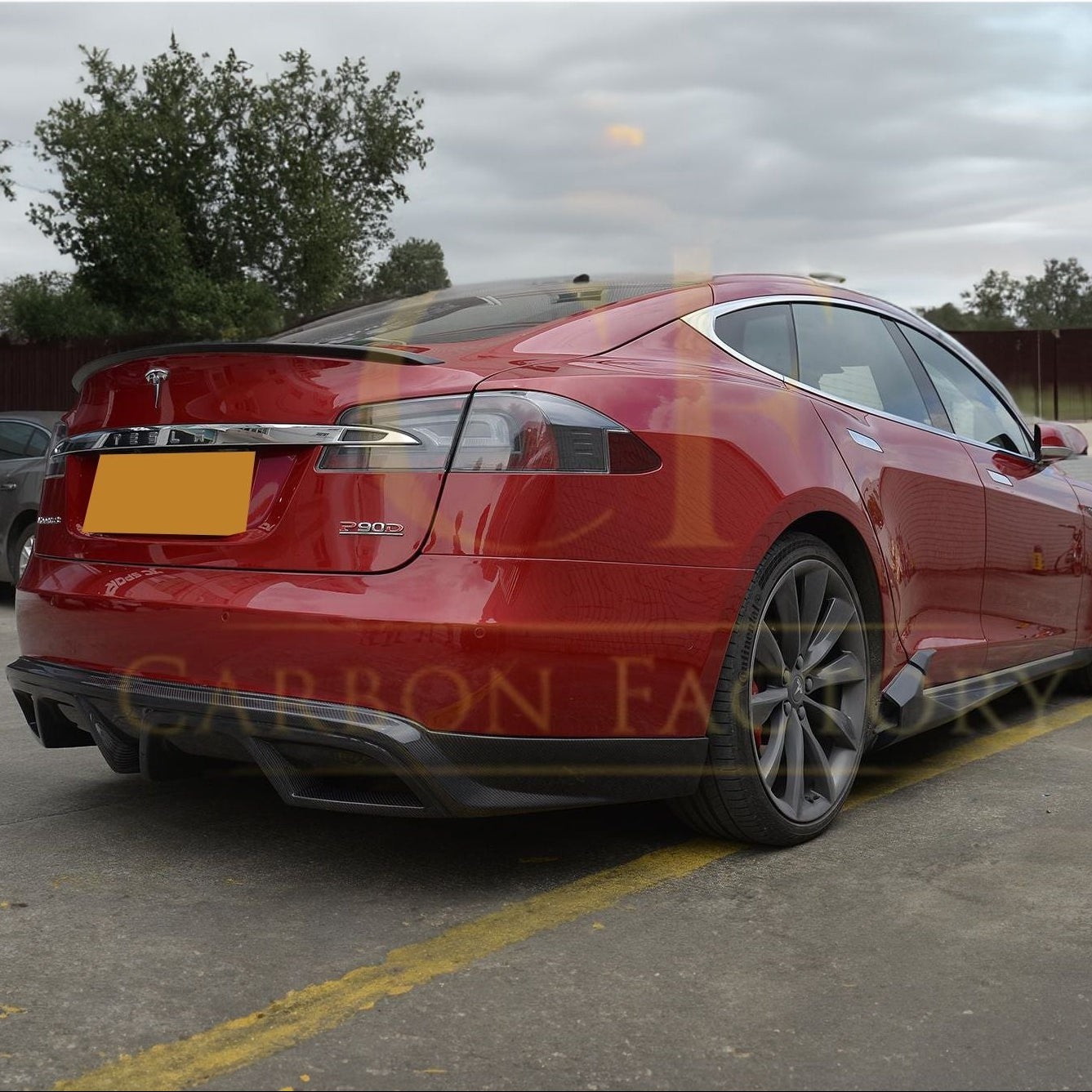 P Style Carbon Fibre Rear Diffuser for Tesla Model S P85 14-15 - Carbon Factory