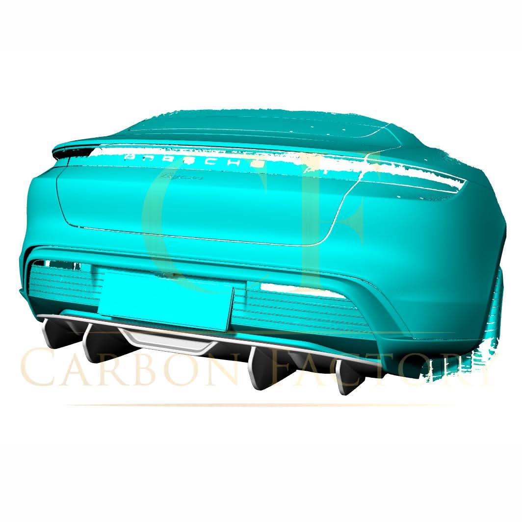 P Style Pre-Preg Carbon Fibre Rear Diffuser for Porsche Taycan 4 Door 19-21 - Carbon Factory