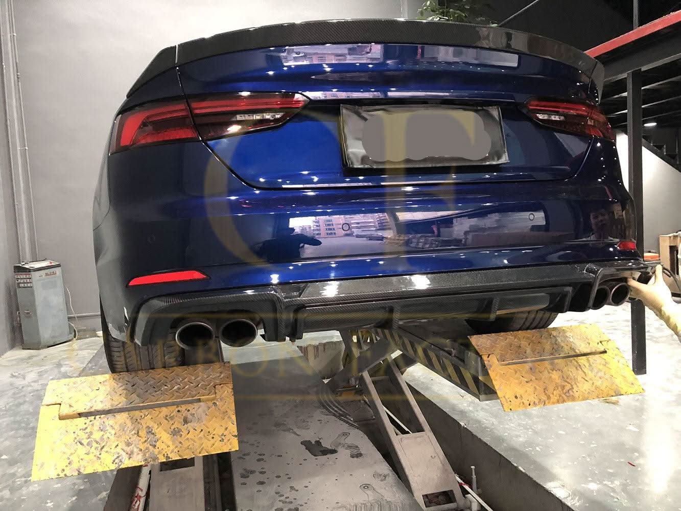 V Style Carbon Fibre Rear Diffuser for Audi B9 A5 S Line & S5 17-19 - Carbon Factory