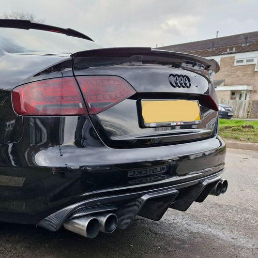 Carbon Factory V Style Carbon Fibre Rear Diffuser for Audi S4 A4 S Line B8 08-12 - Carbon Factory