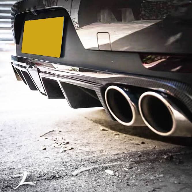 V Style Carbon Fibre Rear Diffuser for Porsche Macan 14-20 - Carbon Factory