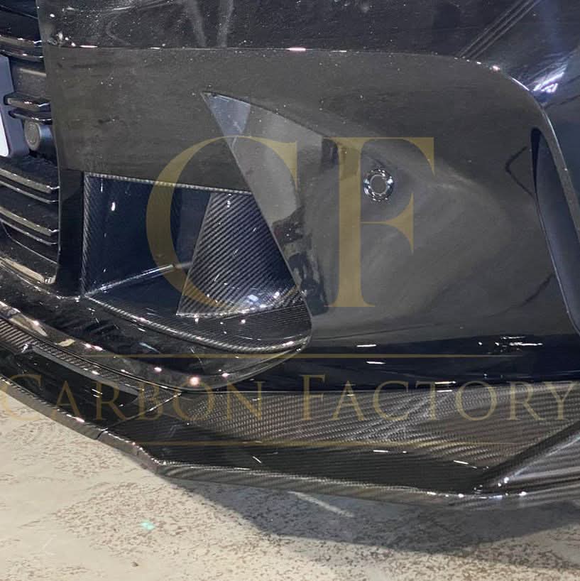 Carbon fiber front bumper inserts for BMW G80 M3, G82 G83 M4 exterior trims, showcasing sleek, lightweight carbon fiber design.