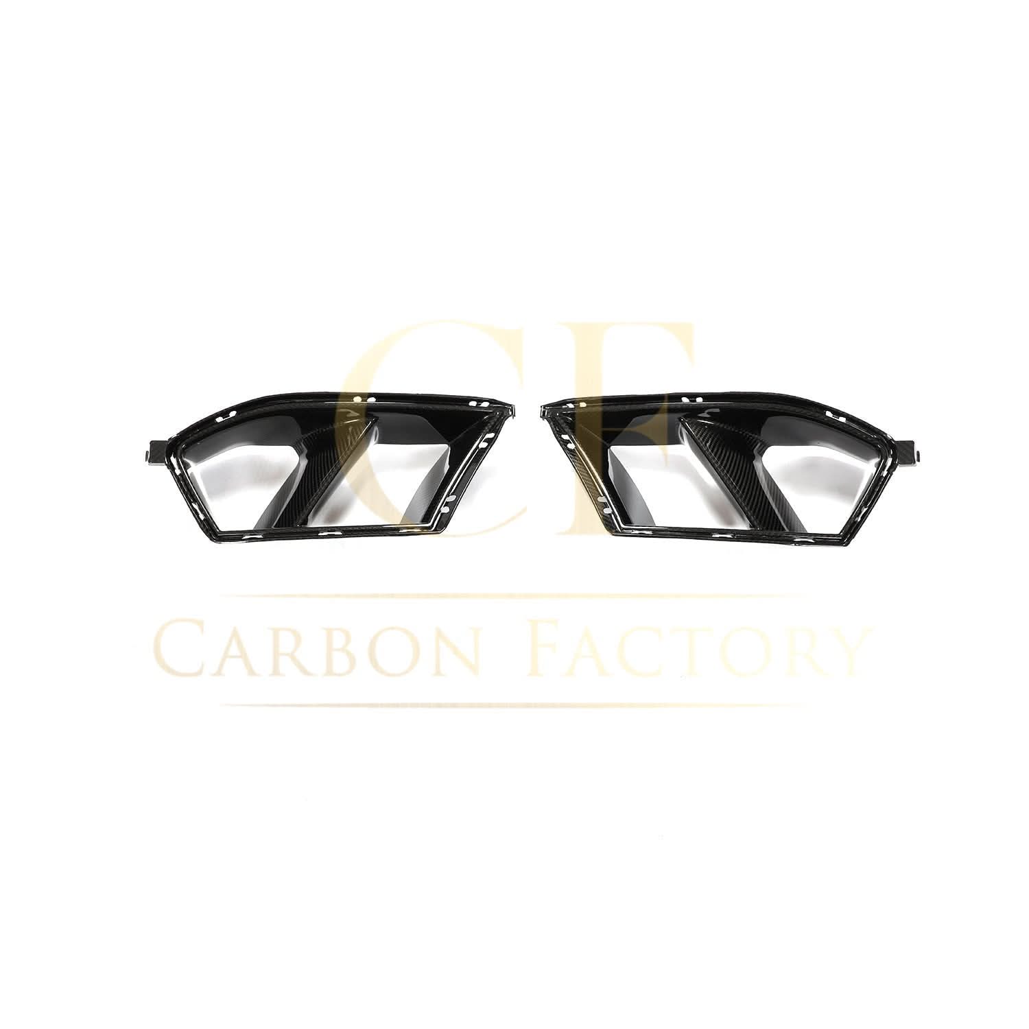 Carbon fibre front bumper inserts for BMW G80 M3, G82 G83 M4, exterior trim, showcasing sleek, lightweight design.