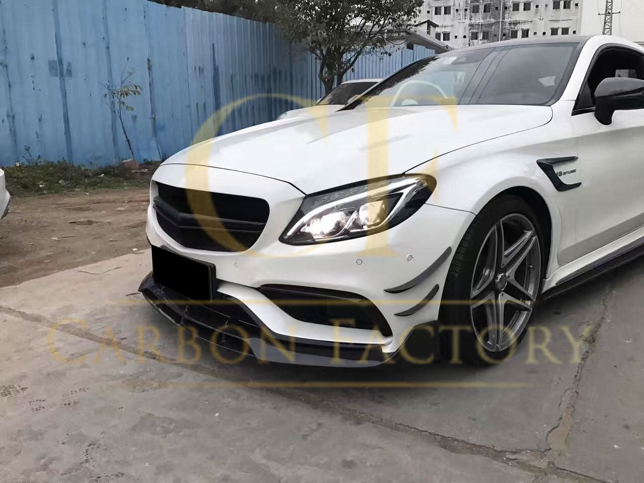 Carbon Fibre Front Fog Trims (2 Pieces) for Mercedes W205 C63 15-18 - Carbon Factory