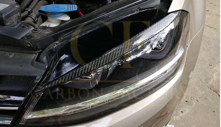 Carbon Fibre Headlight Trims for VW Golf MK7 inc GTI & R 14-17 - Carbon Factory