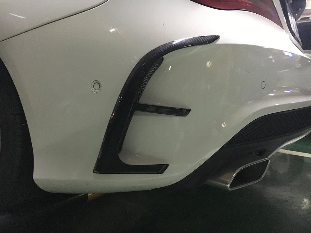 Carbon Fibre Rear Bumper Trims (4 Pieces) for Mercedes Benz W117 CLA 13-15 - Carbon Factory