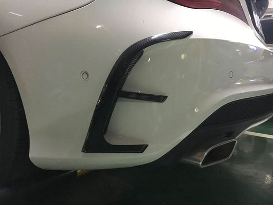 Carbon Fibre Rear Bumper Trims (4 Pieces) for Mercedes Benz W117 CLA 13-15 - Carbon Factory