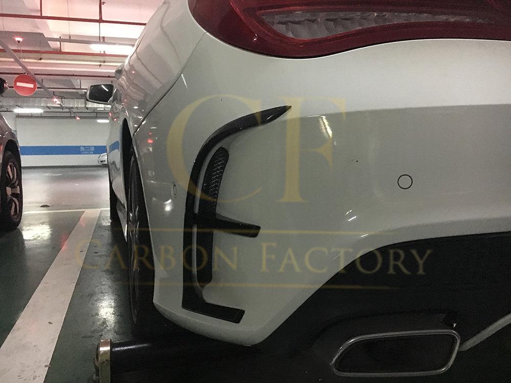 Carbon Fibre Rear Bumper Trims (4 Pieces) for Mercedes Benz W117 CLA 13-15 - Carbon Factory