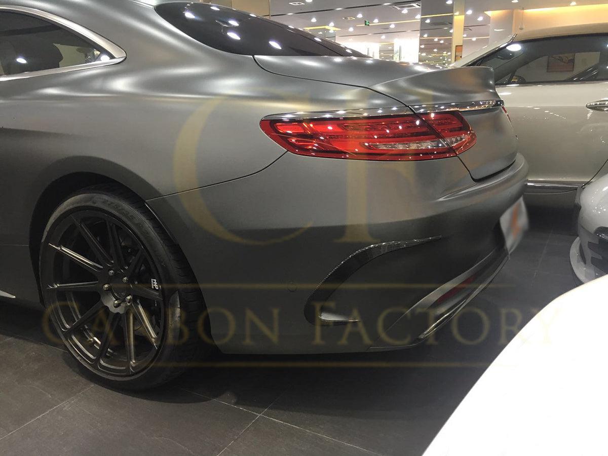Carbon Fibre Rear Bumper Trims for Mercedes Benz W222 S Class Coupe 14-17 - Carbon Factory
