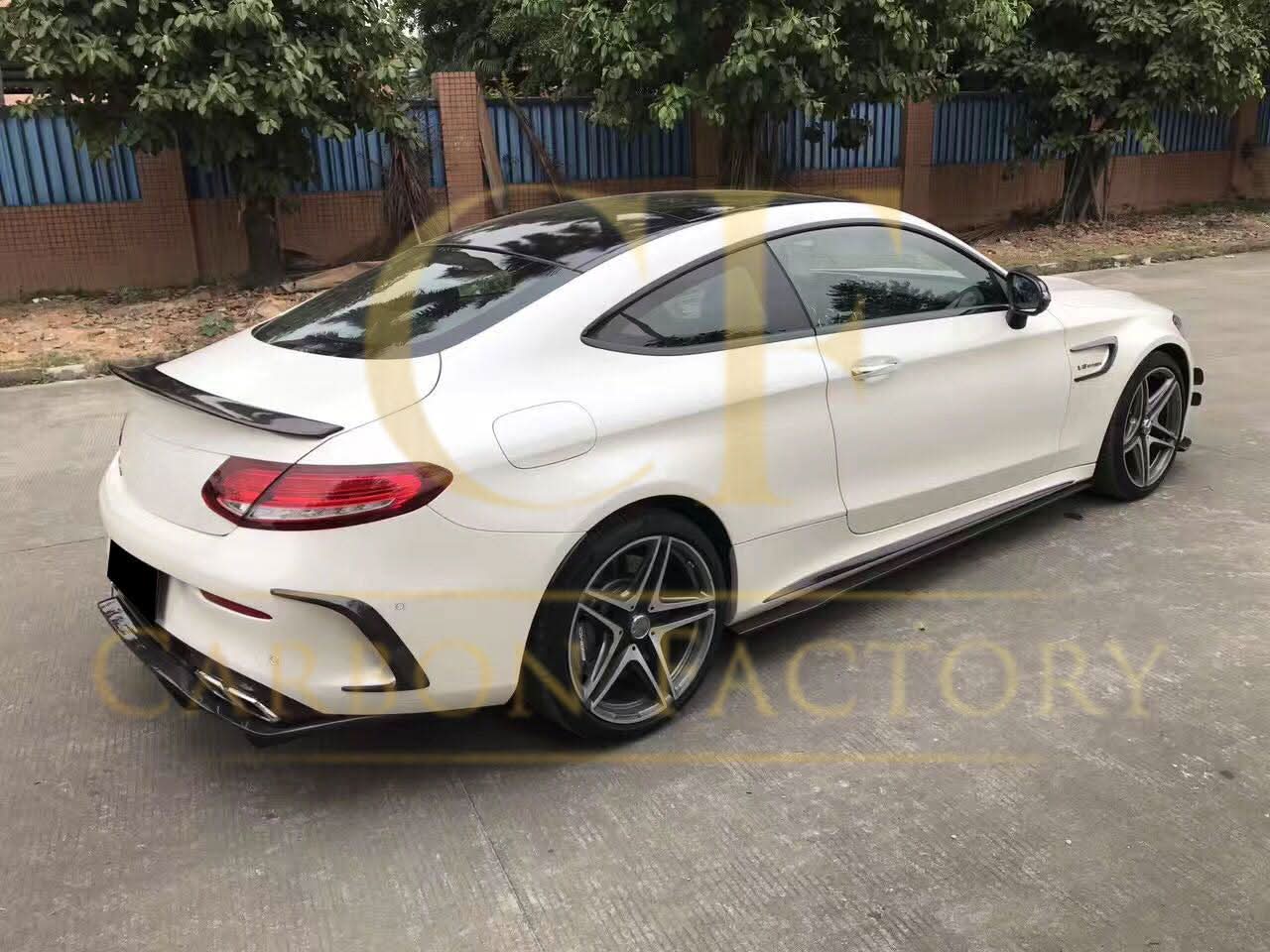 Carbon Fibre Rear Bumper Trims for Mercedes W205 C Class 2 Door Coupe 15-18 - Carbon Factory