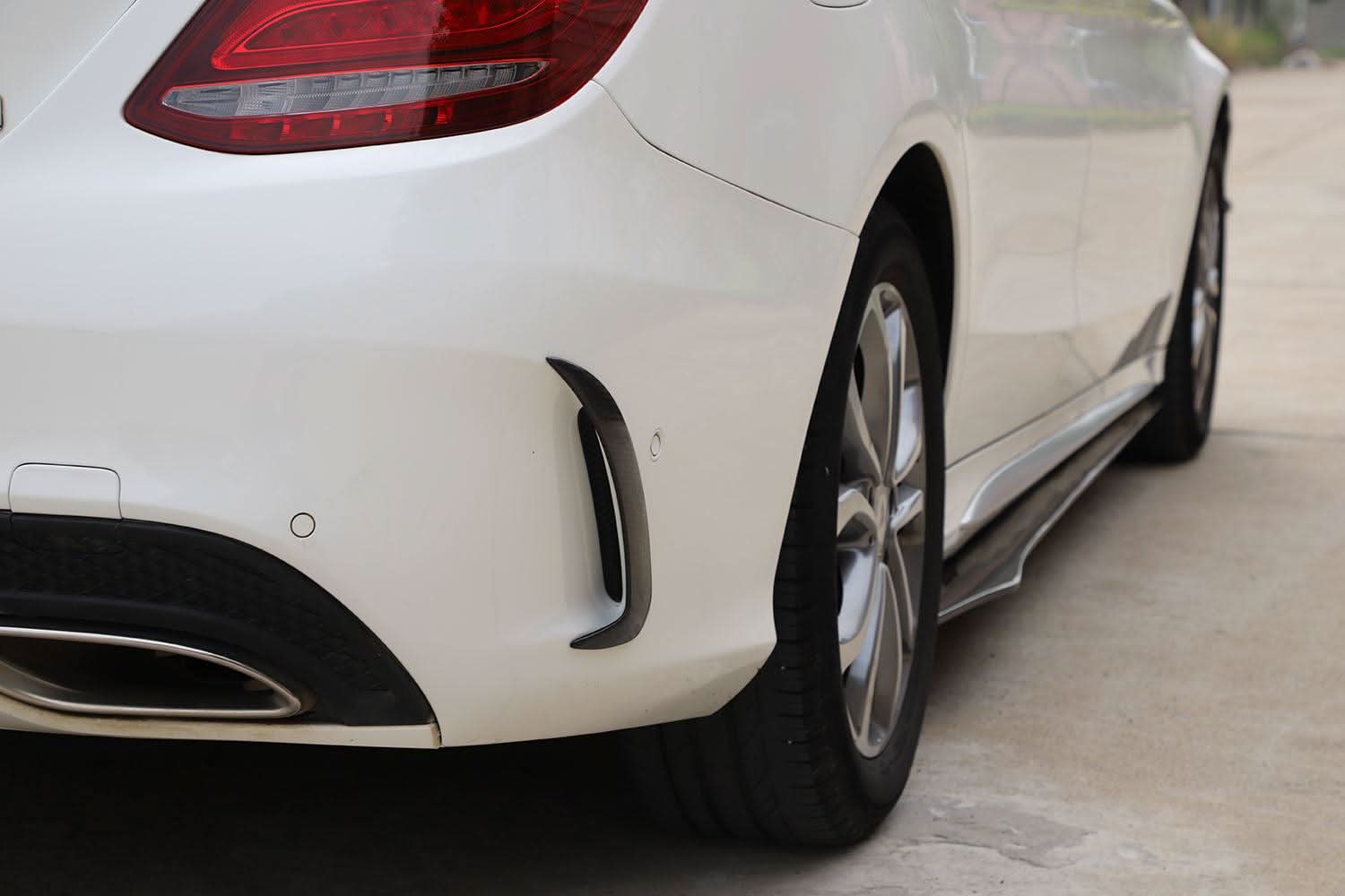 Carbon Fibre Rear Bumper Trims for Mercedes W205 C Class 4 Door Saloon 15-18 - Carbon Factory