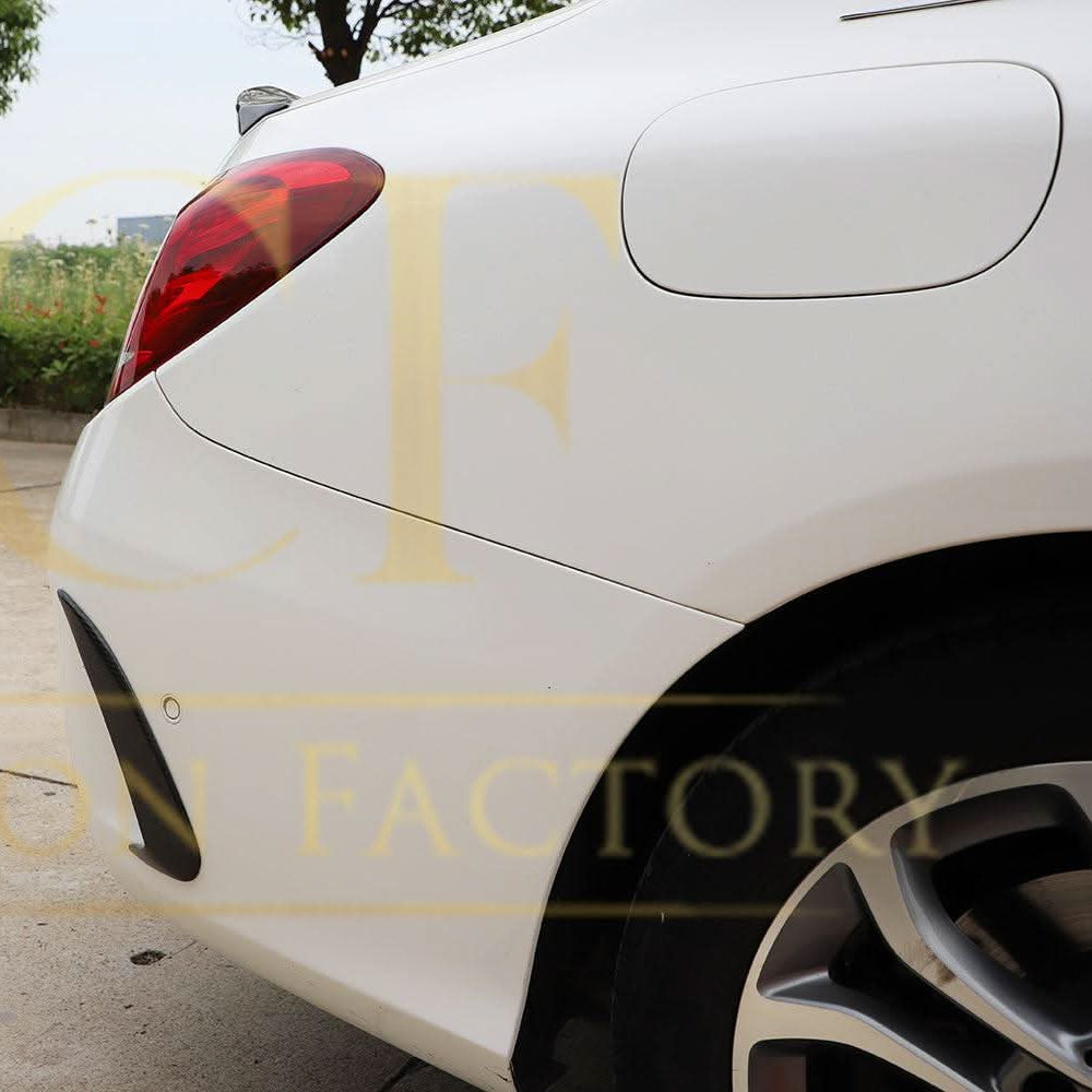 Carbon Fibre Rear Bumper Trims for Mercedes W205 C Class 4 Door Saloon 15-18 - Carbon Factory