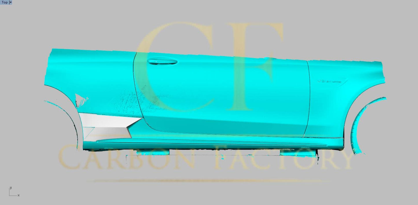 Carbon Fibre Side Skirts Trims for Mercedes W205 C63 C63s Coupe 15-18 - Carbon Factory